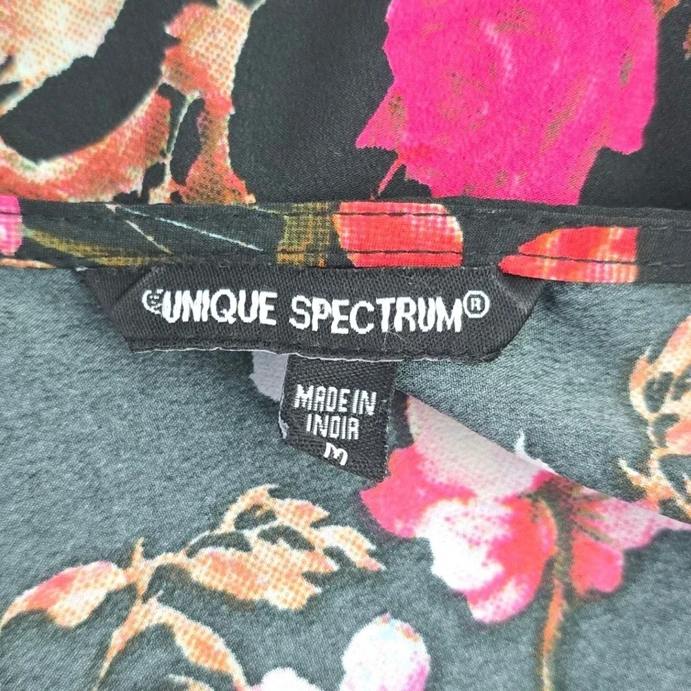 Uniquie Spectrum‎ Asymmetrial Hem Sleeveless Floral Print Top Multicolor M - Picture 5 of 9